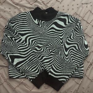 H&M Brown and White Marble Sweater